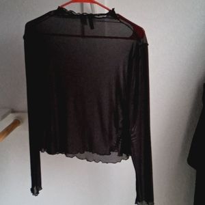 H&M Mock Turtleneck mesh shirt